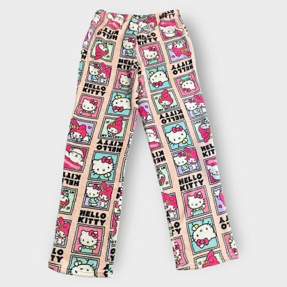 Hello Kitty Sanrio Melody Panels Fuzzy Soft Touch Pajama Pants Womens size XL